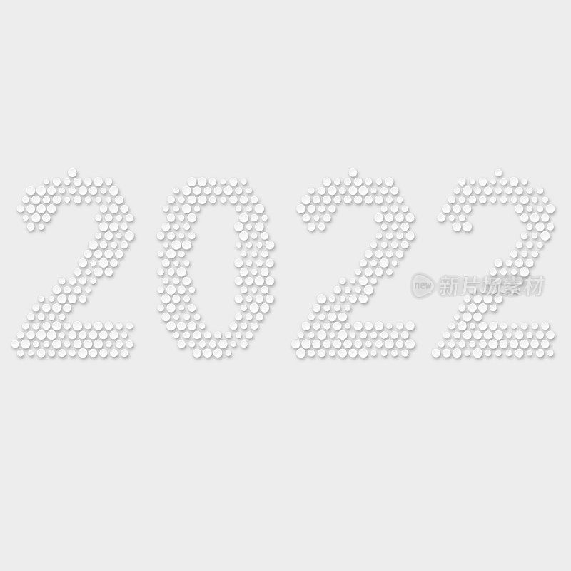 2022 -在不均匀的双色调三维圆圈阴影模式